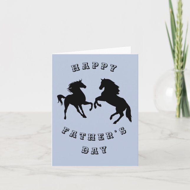 Father's Day Card Family Horses Your Text - Colour (Front)