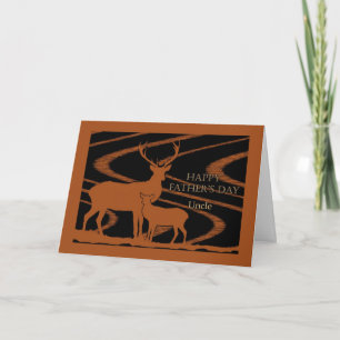 Father's Day Card for Uncle, Deer in a Field