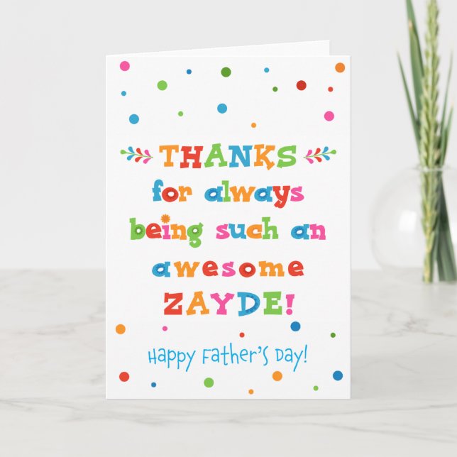 Father's Day Card for Zayde (Front)