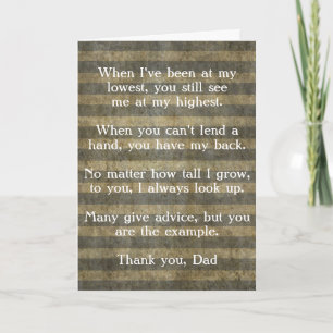 Father's Day Card, Thank You Card