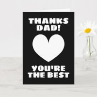 Father's Day card - Thanks dad you're the best