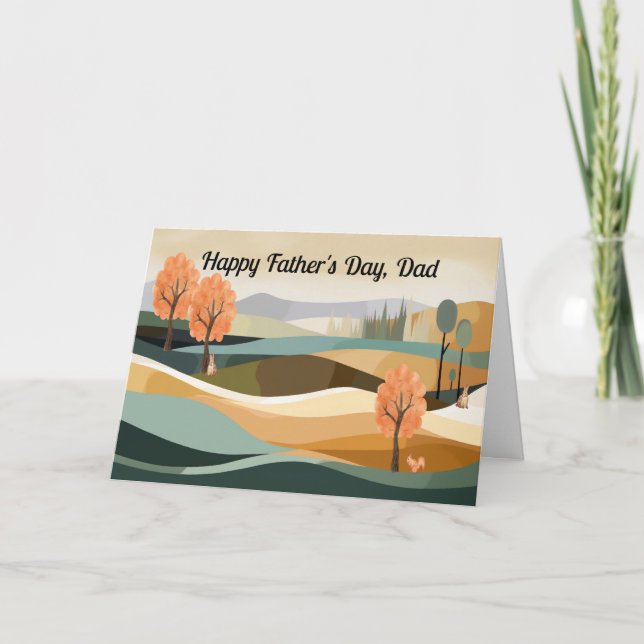 Fathers Day Card with Abstract Scenery (Front)