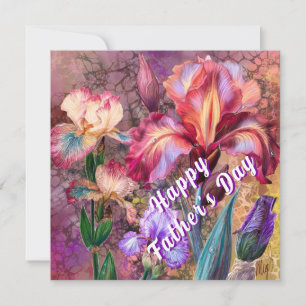 Father's Day Card with Colourful TIrises