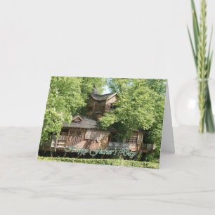 Father's day card with fairy tree house