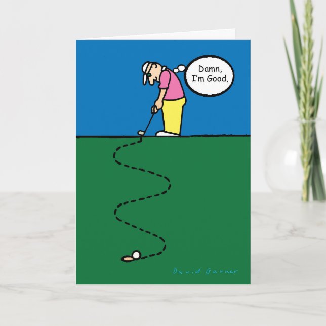 Father's Day card with golfer illustration (Front)