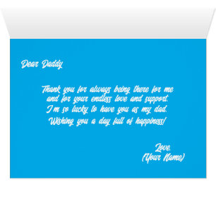 Father's Day Card with Personalised Message, Blue