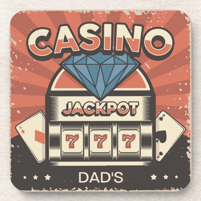 Fathers Day Casino Jack Pot Coaster (Front)