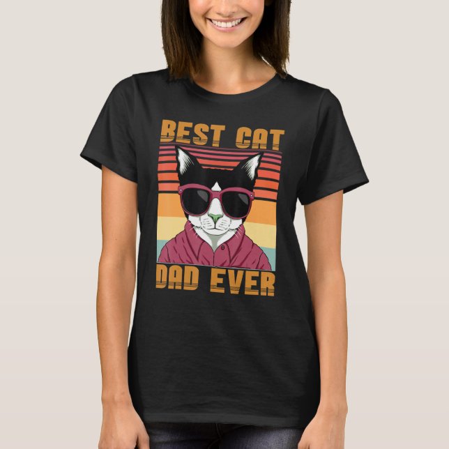 Father's Day Cat Daddy Best Cat Dad Ever T-Shirt (Front)