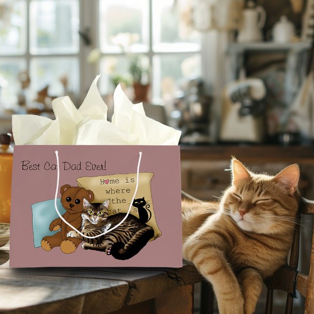 Father's Day Cat Large Gift Bag (Creator Uploaded)