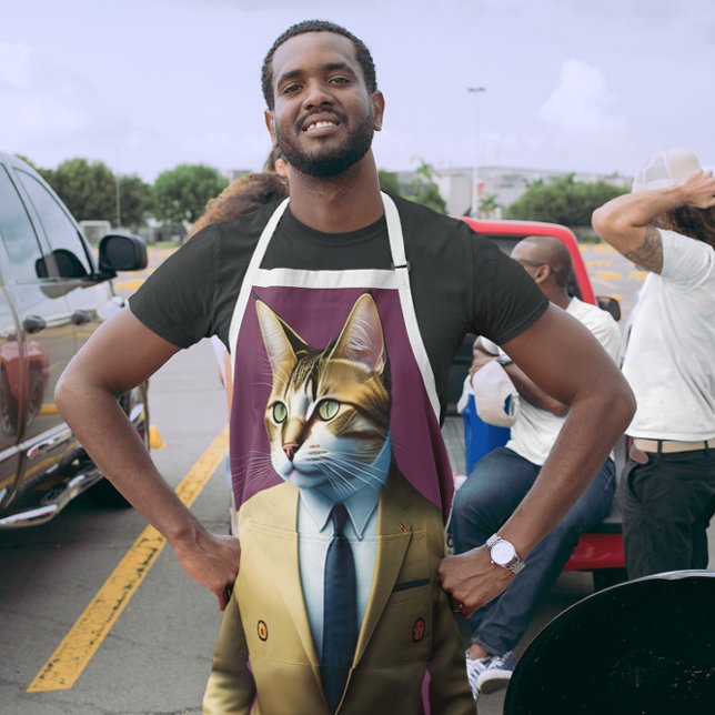 FATHER'S DAY CAT PERSON DAD MENS KITCHEN APRON (Creator Uploaded)