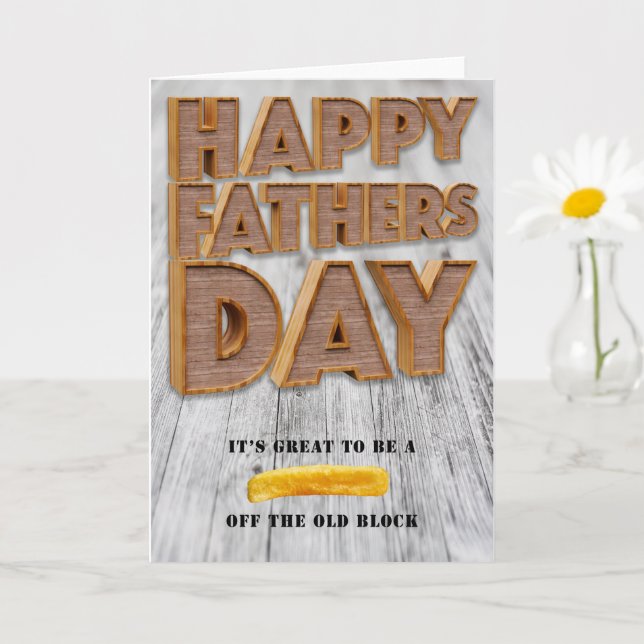 Fathers Day Chip Off The Old Block Card (Small Plant)