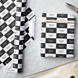 Fathers Day Classic Caps Dad Established Wrapping Paper