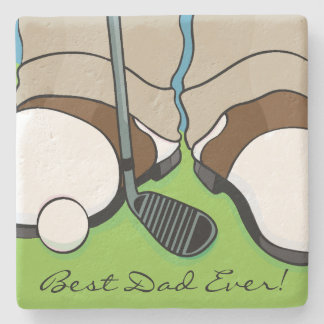 Father's Day Coaster "Golfer on the Green"