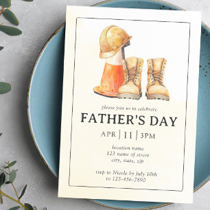 Father's Day Construction Theme Party Invitation