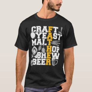 Father's Day Craft Yeast Malt Hop Brew Beer  Beer  T-Shirt