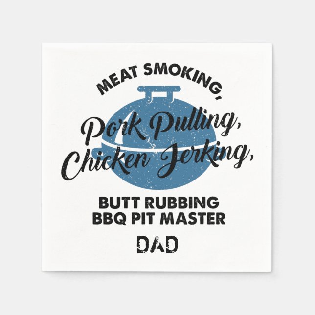 Fathers Day Custom BBQ Dad Personalised Paper Napkin (Front)