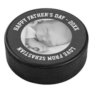 Fathers Day Custom One of a Kind Personalised Hockey Puck