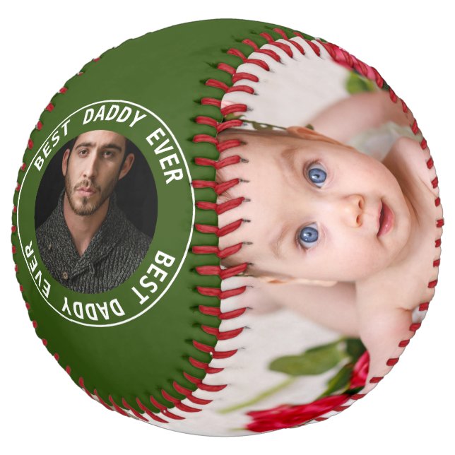 Fathers Day Custom Personalised Green Softball (Angled)