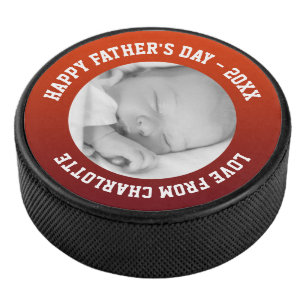 Fathers Day Custom Personalised Hockey Puck