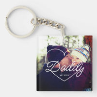 Father's Day Custom Photo Heart Daddy Script Font