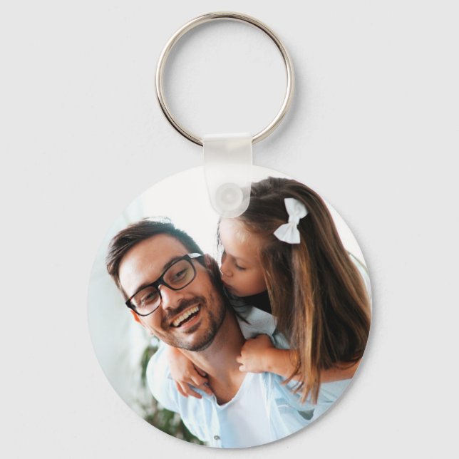Father's Day Custom Photo Key Ring (Front)