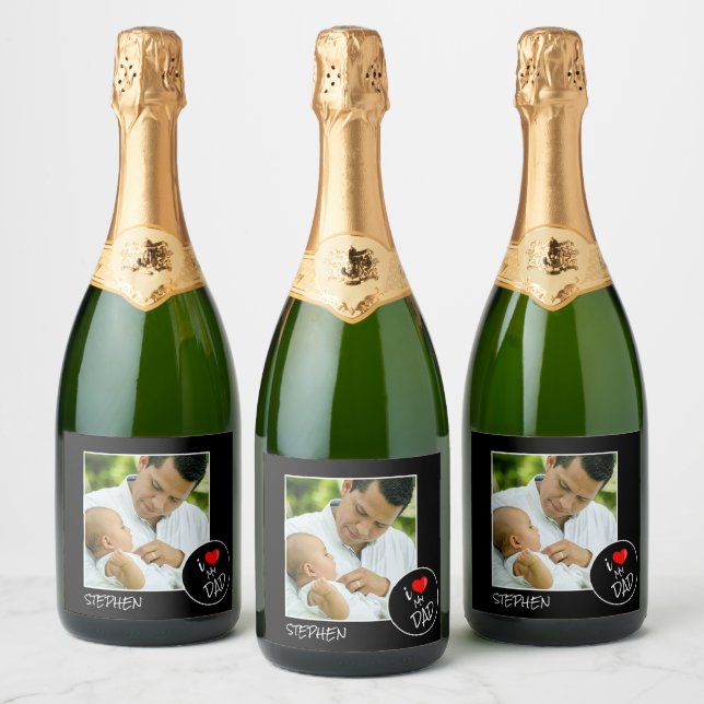 Fathers Day,  Custom Photo – Personalised Sparkling Wine Label (Bottles)