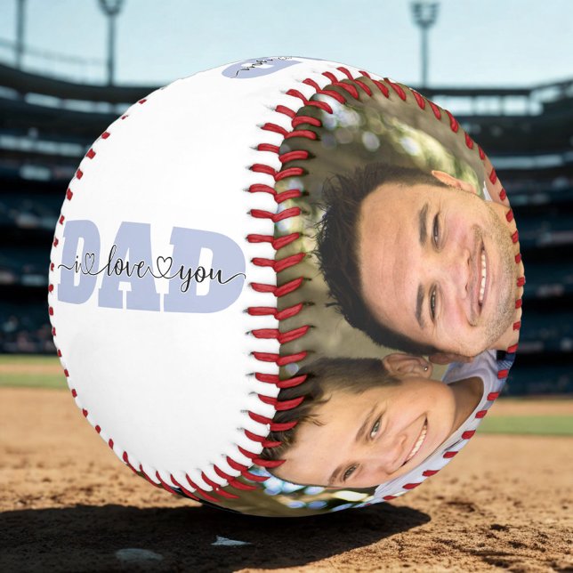 Father's Day Customised Photo I Love You Dad Quote Baseball (Creator Uploaded)