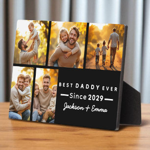 Father's Day Cute 5 Photo Collage Best Daddy Ever  Plaque