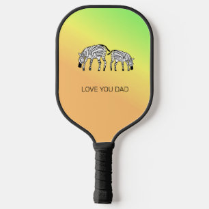 Father's Day, Cute Happy Kenyan Zebras Watch Pickleball Paddle