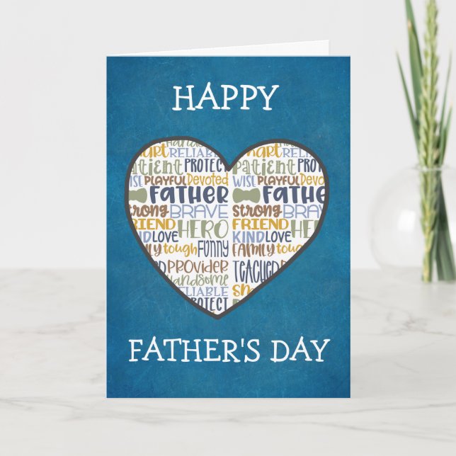 Father's Day Cute Heart Holiday Card (Front)