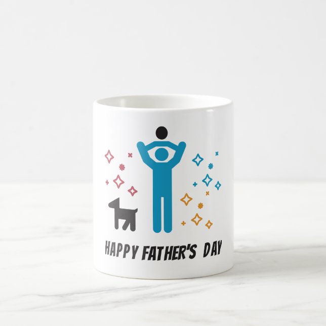 Father's Day cute refreshing and colourful design Coffee Mug (Center)
