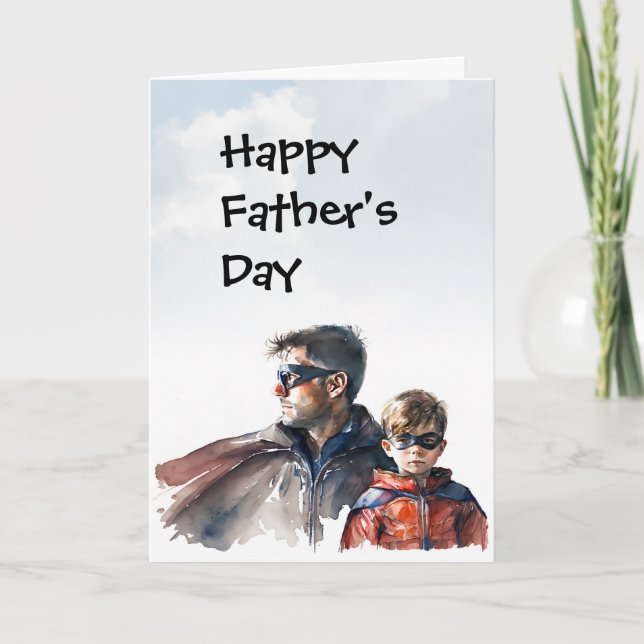 Father's Day Dad and Son as Batman Father's Day Card (Front)