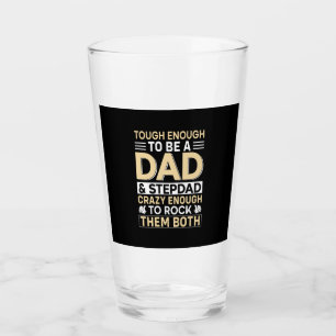 Father's Day Dad And Step Dad I Rock Them Glass