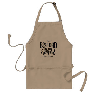 Fathers Day Dad Birthday Script Typography Custom Standard Apron