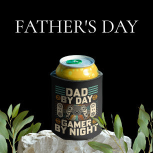Father's day Dad by day Gamer by night  Can Cooler