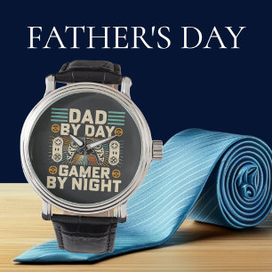 Father's day Dad by day Gamer by night  Watch