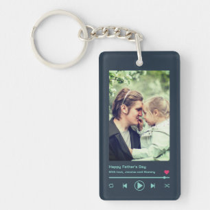 Father's Day Dad Custom Photo Cool Music Player  Key Ring