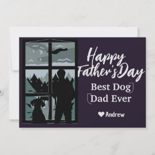 fathers day dad & daughter silhouette holiday card