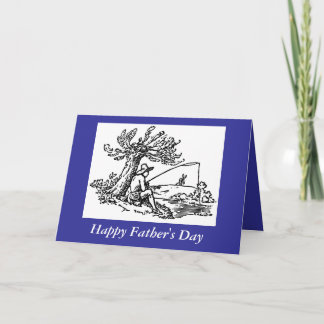 Fathers Day - Dad Fishing in River Card