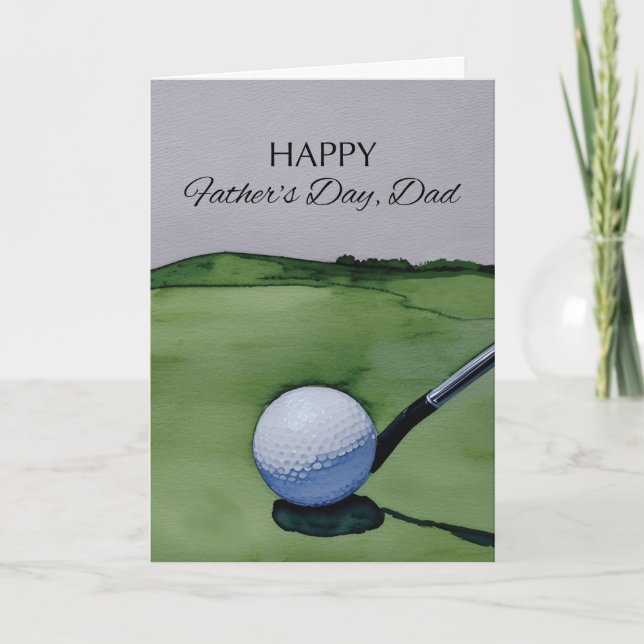 Fathers Day Dad Golf Light Humour Card (Front)