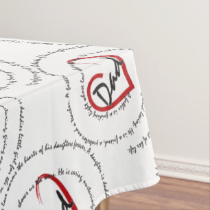 Father's Day Dad Heart Tablecloth