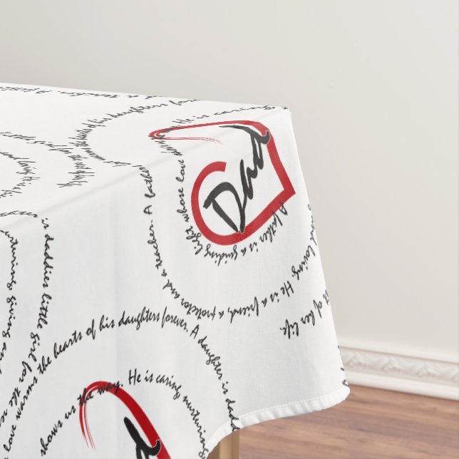 Father's Day Dad Heart Tablecloth (In Situ)
