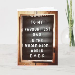 Fathers day dad Letter board Birthday Card
