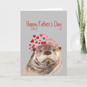Father's Day Dad Love my Heart Cute Otter Holiday Card
