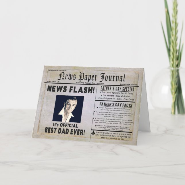 Father's Day - Dad - News Journal - Photo Insert Card (Front)