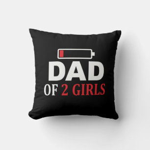 Father's Day Dad Of 2 Girls Cushion