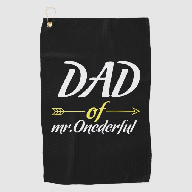 Father's Day Dad Of Mr Onederful Golf Towel (Front)