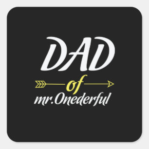 Father's Day Dad Of Mr Onederful Square Sticker