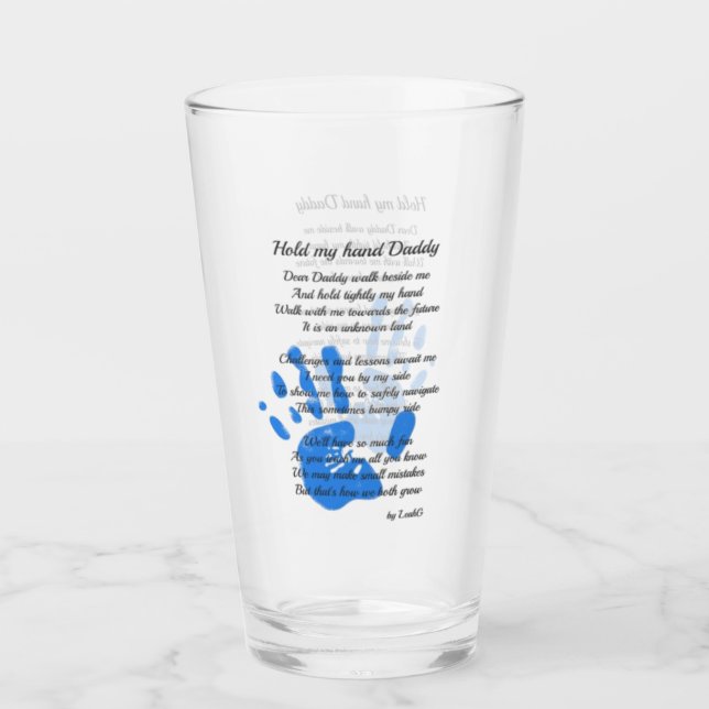 Fathers Day Dad POEM Hold My Hand Daddy PHOTO Gift Glass (Front)