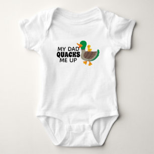 Father's day dad pun my dad quacks me up baby bodysuit